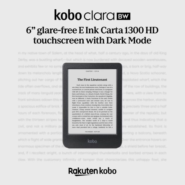 Kobo Clara BW | eReader | 6” Glare-Free Touchscreen with ComfortLight PRO | Dark Mode Option | Audiobooks | Waterproof | 16GB of Storage | Black - Image 4