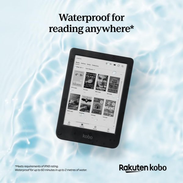 Kobo Clara BW | eReader | 6” Glare-Free Touchscreen with ComfortLight PRO | Dark Mode Option | Audiobooks | Waterproof | 16GB of Storage | Black - Image 5