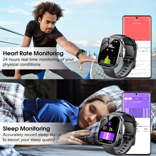 Smart Watch, 1.91" HD Screen Smartwatch for Men Women(Answer/Make Call), Fitness Watch with Heart Rate/Sleep Monitor/Steps Monitor, 110+ Sports Modes, IP68 Waterproof Activity Trackers for Android iOS - Image 5