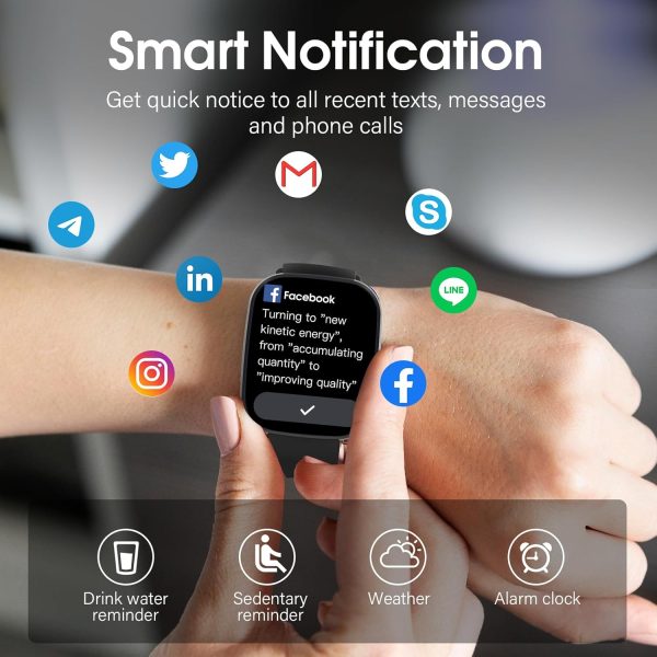 Smart Watch, 1.91" HD Screen Smartwatch for Men Women(Answer/Make Call), Fitness Watch with Heart Rate/Sleep Monitor/Steps Monitor, 110+ Sports Modes, IP68 Waterproof Activity Trackers for Android iOS - Image 6